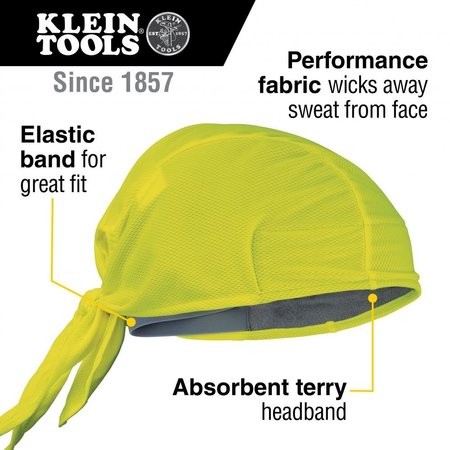 Klein Tools Cooling Do Rag, High-Visibility Yellow, 2-Pack 60546